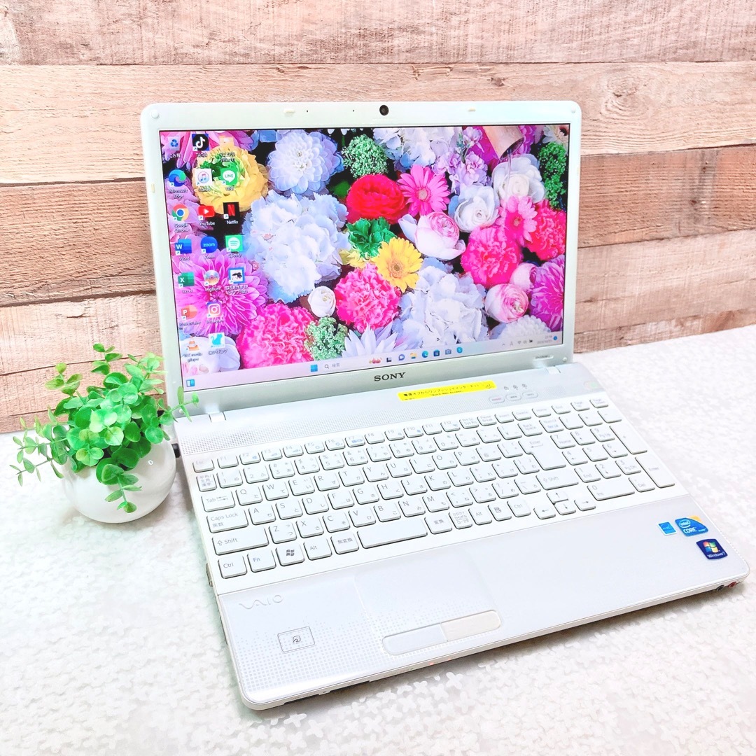 かわいい白VAIO❣️綺麗✨大容量640GB‼️WEBカメラ✨ノートパソコン☘️初心者