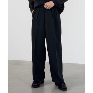 リドム(LIDNM)のHIGH TWISTED GABA WIDE TUCK SLACKS(スラックス)