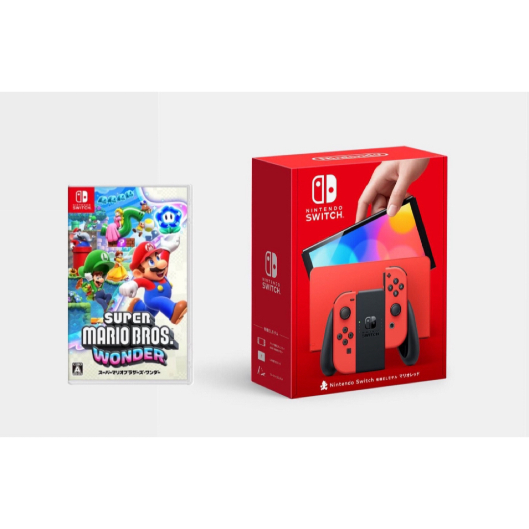 Switch 有機EL マリオレッド、マリオソフトセットゲームソフト/ゲーム機本体