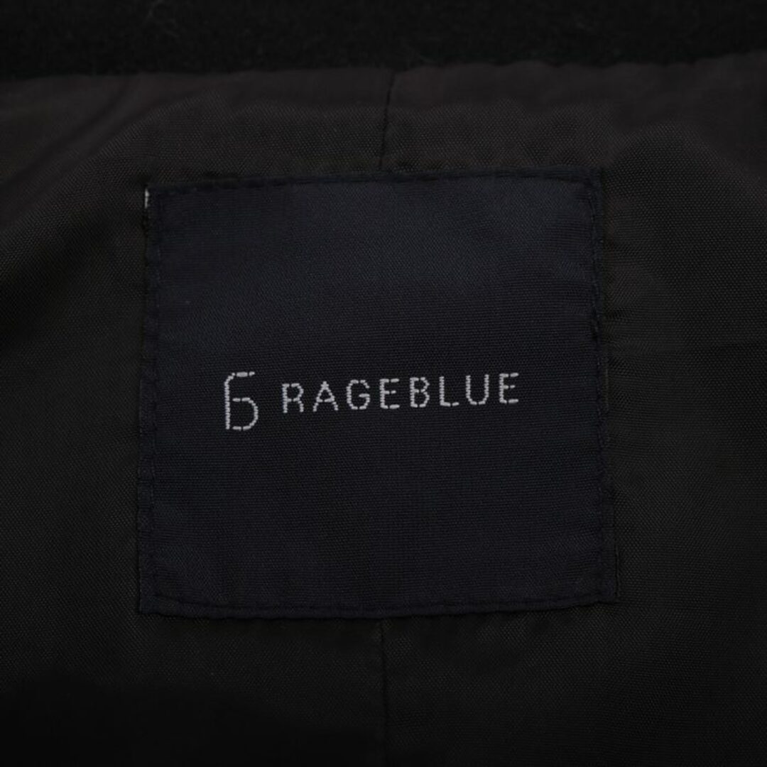 RAGEBLUE(レイジブルー)のレイジブルー チェスターコート ロングコート ウール混 無地 アウター 黒 メンズ Lサイズ ブラック RAGEBLUE メンズのジャケット/アウター(その他)の商品写真