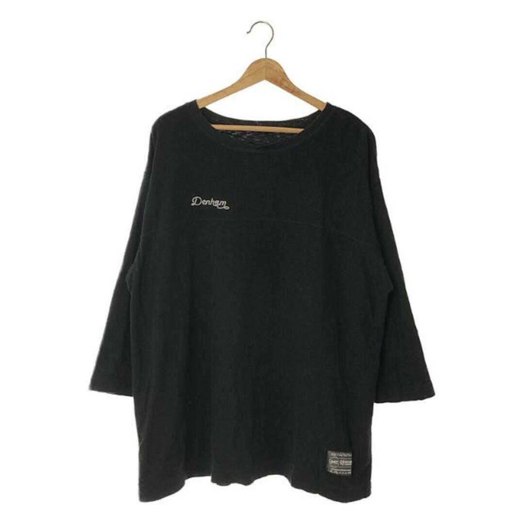 DENHAM(デンハム)のDENHAM / デンハム | ビッグシルエット パイル プルオーバー カットソー | XL | ブラック | メンズ メンズのトップス(Tシャツ/カットソー(七分/長袖))の商品写真