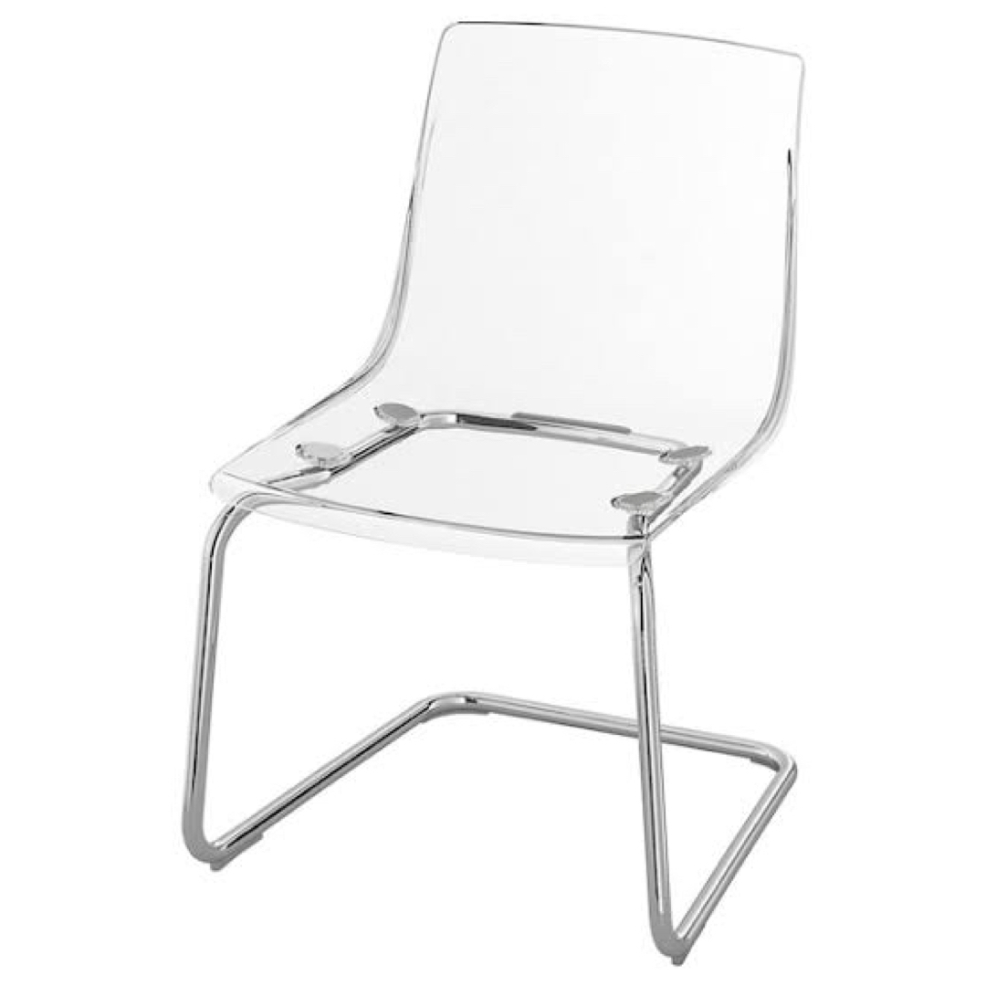 IKEA(イケア)のIKEA TOBIAS トービアス チェア, 透明/クロムメッキ インテリア/住まい/日用品の椅子/チェア(ダイニングチェア)の商品写真