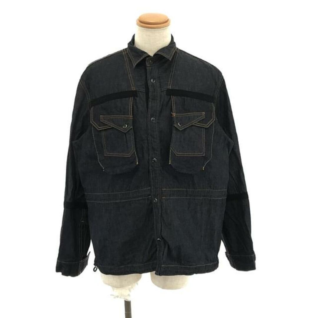 sacai / サカイ | 2022SS | Denim Blouson / ドローストリング デニム シャツ ジャケット | 2 | インディゴ | メンズ