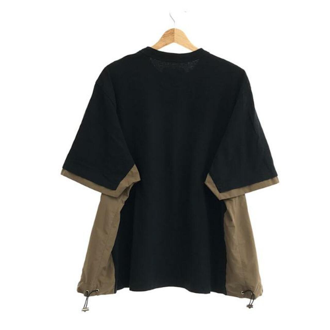 sacai(サカイ)のsacai / サカイ | 2021SS | Cotton T-Shirt / 異素材 ドッキング サイドポケット Tシャツ | 2 | ネイビー | メンズ メンズのトップス(Tシャツ/カットソー(半袖/袖なし))の商品写真