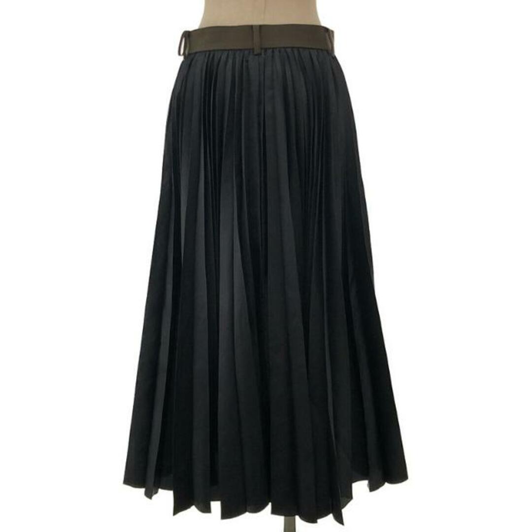 【美品】 sacai / サカイ | 22-06336 | ウール 異素材 ドッキング プリーツスカート | 2 | ブラック/モスグリーン | レディース 【美品】 sacai / サカイ | 22-06336 | ウール 異素材 ドッキング プリーツスカート | 2 | ブラック/モスグリーン | レディース
