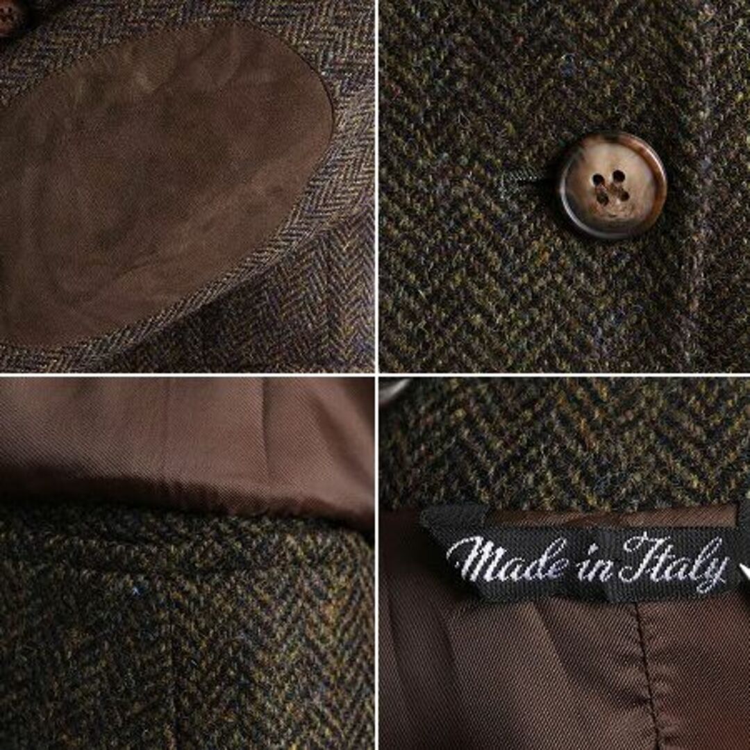 Harris Tweed(ハリスツイード)の新品イタリア製 ハリスツイード テーラードジャケット S ブレザー ヘインボーン レディースのジャケット/アウター(テーラードジャケット)の商品写真