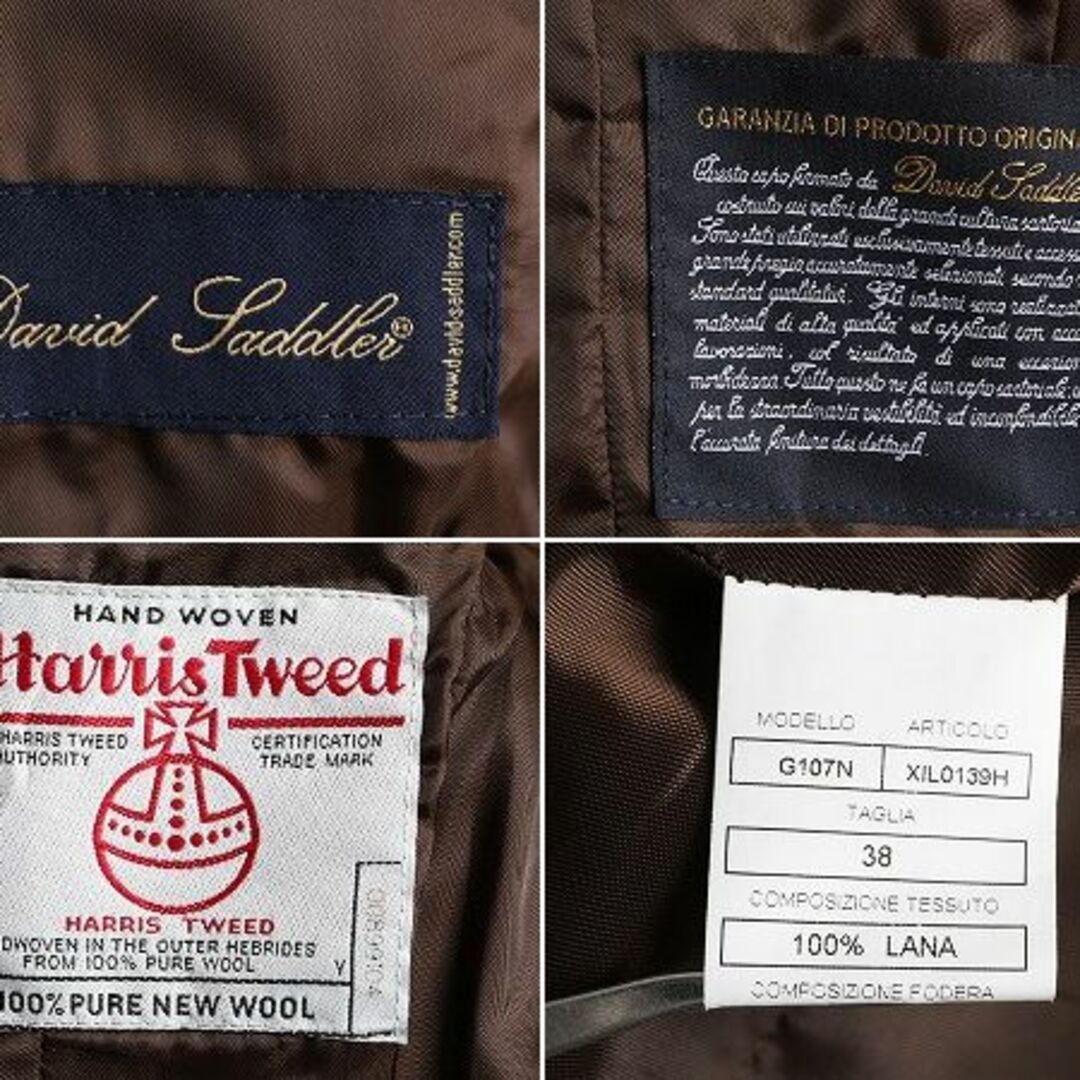 Harris Tweed(ハリスツイード)の新品イタリア製 ハリスツイード テーラードジャケット S ブレザー ヘインボーン レディースのジャケット/アウター(テーラードジャケット)の商品写真