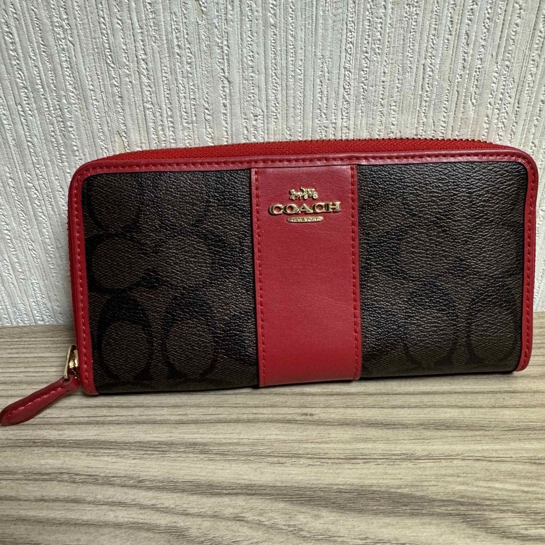 COACH(コーチ)のCOACH 長財布 シグネチャー レッド コーチ 財布 サイフ ラウンド メンズのファッション小物(長財布)の商品写真