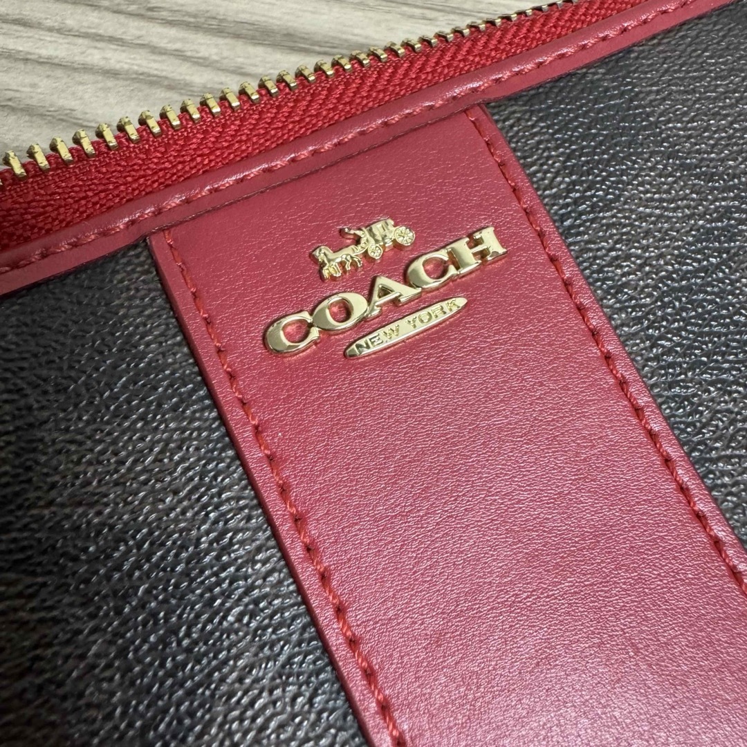 COACH(コーチ)のCOACH 長財布 シグネチャー レッド コーチ 財布 サイフ ラウンド メンズのファッション小物(長財布)の商品写真