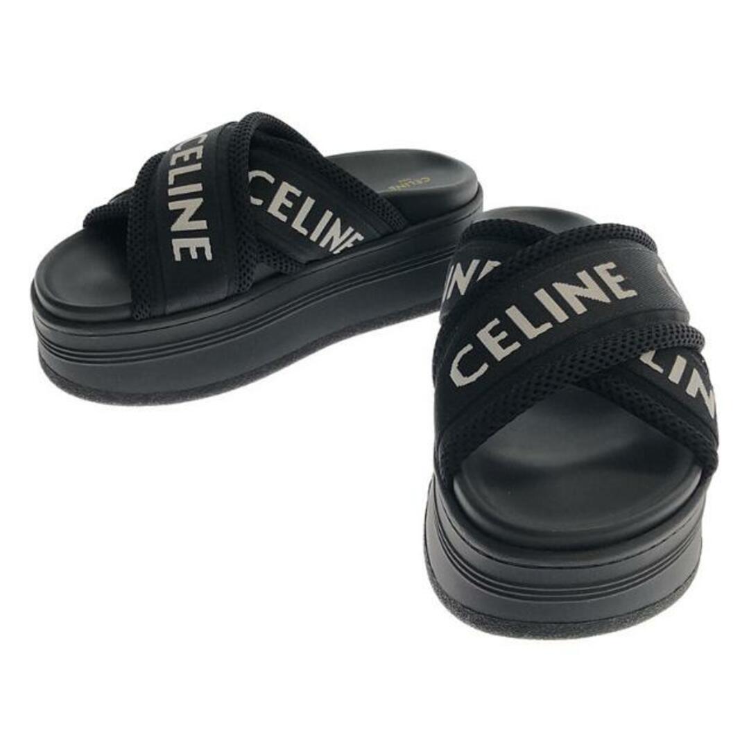 【美品】  CELINE / セリーヌ | ブロック スライド サンダル / メッシュ＆CELINEジャカード | 37 | Black | レディースレディース