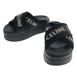 セリーヌ(celine)の【美品】  CELINE / セリーヌ | ブロック スライド サンダル / メッシュ＆CELINEジャカード | 37 | Black | レディース(サンダル)