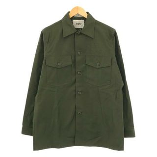 ダブルタップス(W)taps)の【美品】  WTAPS / ダブルタップス | NONE / LS / COTTON. SATIN /  WMILL-LS02 / BRDT-SHM01 ミリタリーシャツジャケット | 2 | カーキ | メンズ(その他)