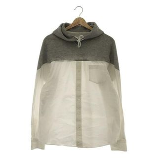 サカイ(sacai)のsacai / サカイ | 2020SS | COTTON HOODIE パーカー | 1 | ホワイト/グレー | レディース(トレーナー/スウェット)