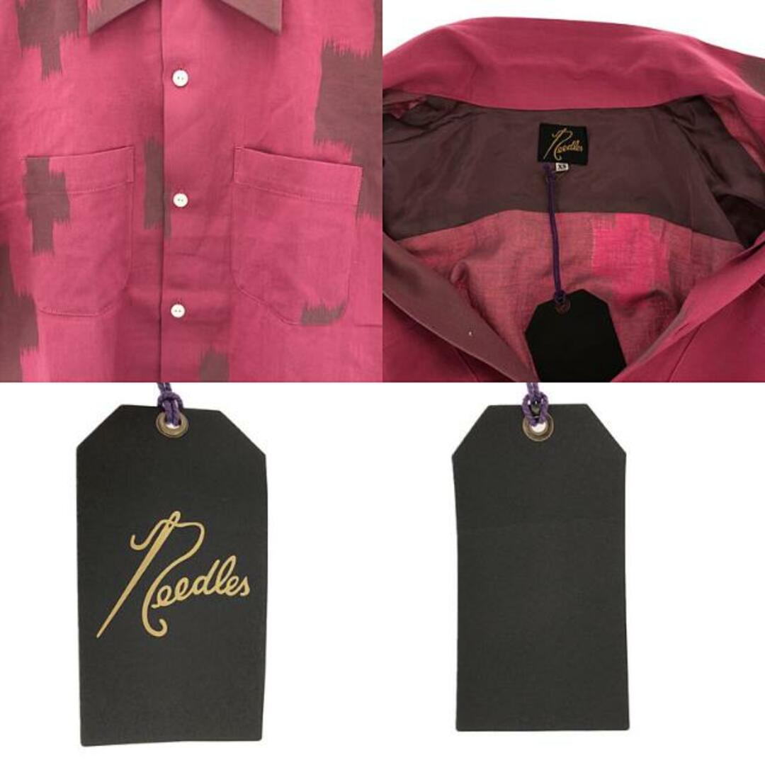 Needles(ニードルス)の【新品】  Needles / ニードルス | 2023SS | S/S One-Up Shirt -C/L Kimono Jq.- / コットンリネン オープンカラーシャツ | XS | Pink Cross | メンズ メンズのトップス(Tシャツ/カットソー(半袖/袖なし))の商品写真