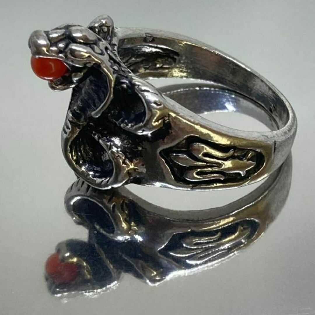 シルバー リング コブラ サファイア 指輪 ルビー おしゃれ かっこいい 16号 メンズのアクセサリー(リング(指輪))の商品写真