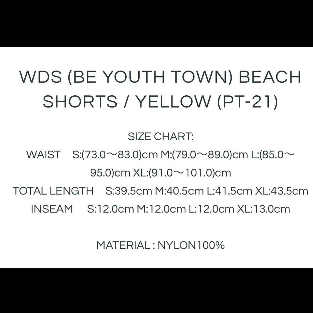 WIND AND SEA(ウィンダンシー)のWDS （BE YOUTH TOWN）Beach Shorts M Yellow メンズの水着/浴衣(水着)の商品写真