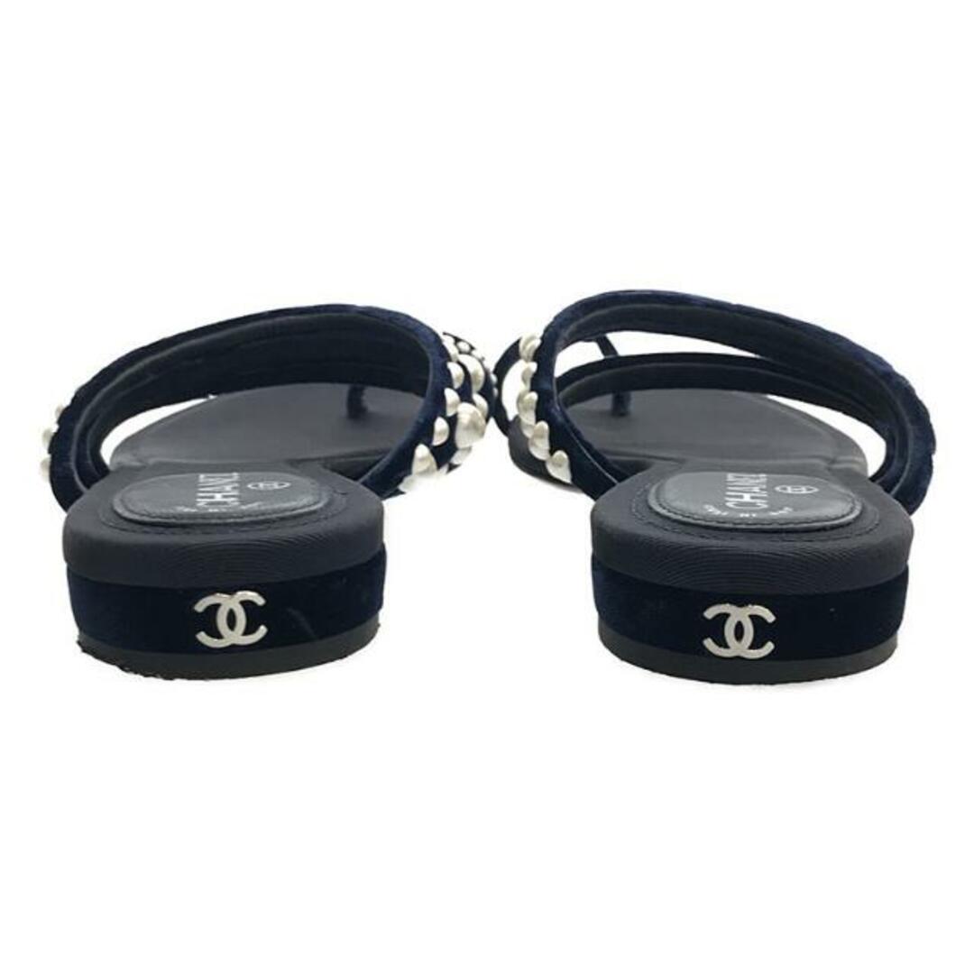 CHANEL - CHANEL / シャネル | ベロア フェイクパール サンダル | 36 1