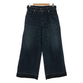 サカイ(sacai)の【美品】  sacai / サカイ | 2023SS | Denim Pants / 再構築 カットオフ ベルテッド ブーツカット ワイドデニムパンツ | 2 | インディゴ | レディース(その他)