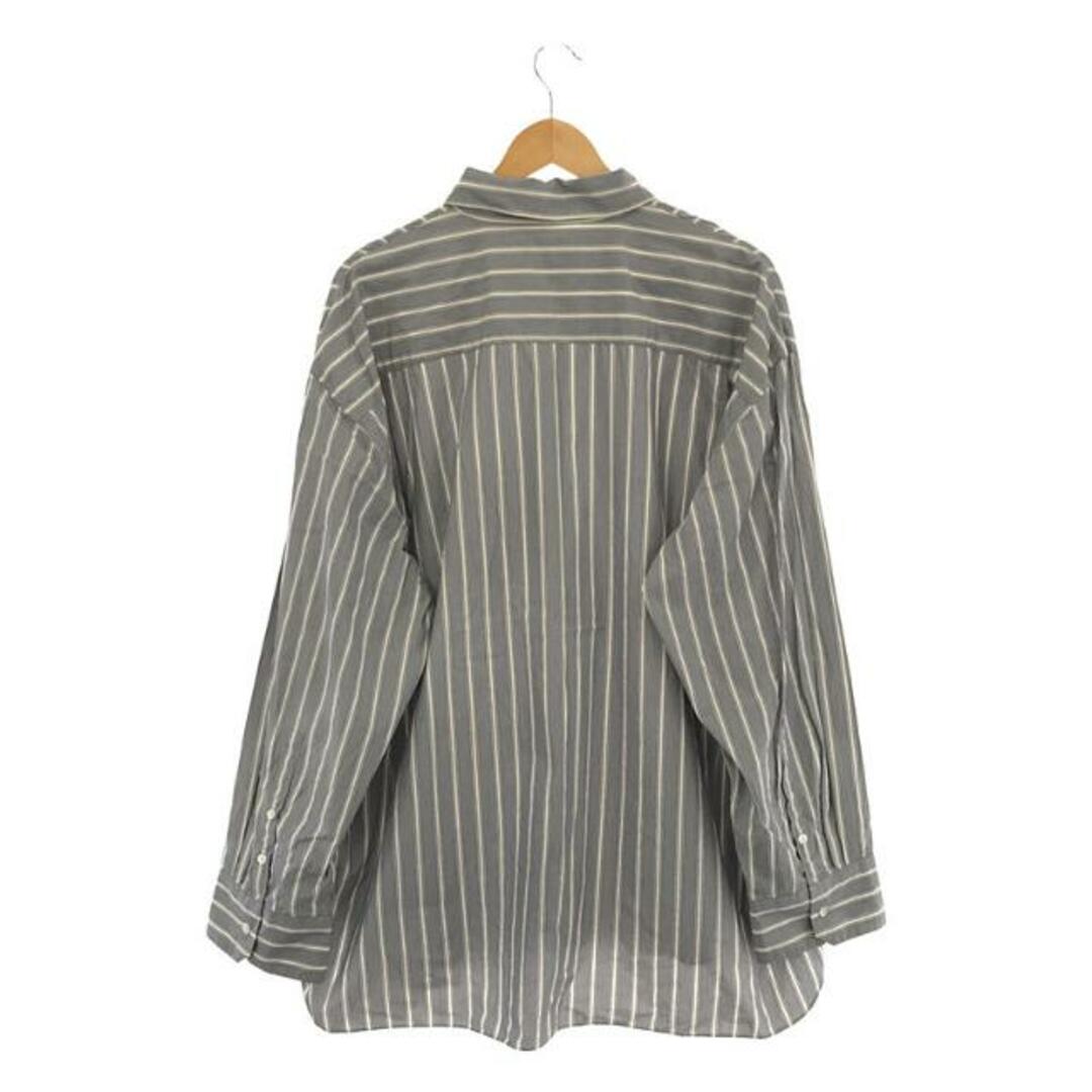 stein(シュタイン)のstein / シュタイン | Oversized Down Pad Shirt ストライプ オーバーサイズ ダウンパッド シャツ | M | グレー | メンズ メンズのトップス(Tシャツ/カットソー(七分/長袖))の商品写真