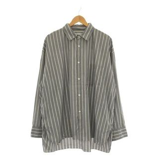 シュタイン(stein)のstein / シュタイン | Oversized Down Pad Shirt ストライプ オーバーサイズ ダウンパッド シャツ | M | グレー | メンズ(Tシャツ/カットソー(七分/長袖))