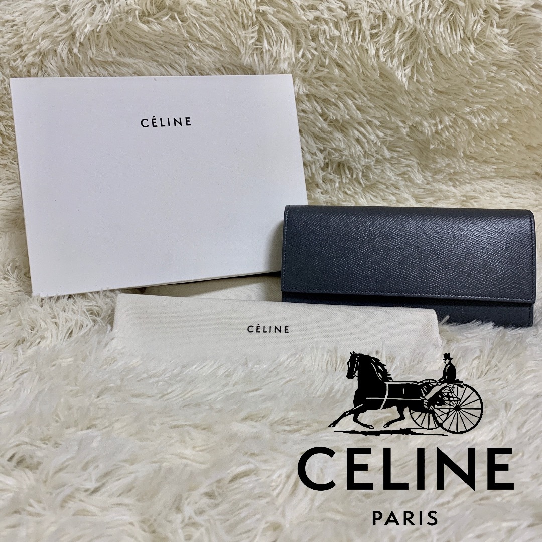 celine - ✨【美品】✨ セリーヌ ラージフラップウォレット グレー 長