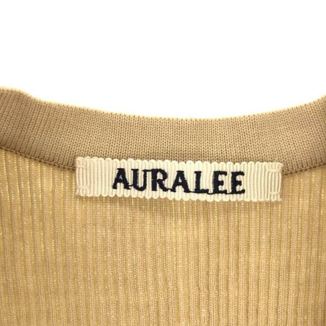 AURALEE(オーラリー)の【美品】  AURALEE / オーラリー | 2023SS | GIZA HIGH GAUGE RIB KNIT SHORT CARDIGAN / リブ ニット カーディガン | 0 | beige | レディース レディースのトップス(カーディガン)の商品写真