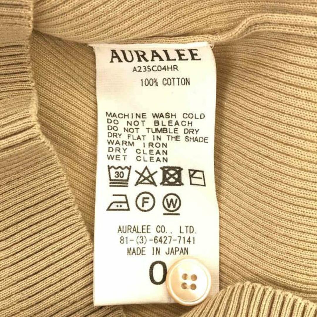 AURALEE(オーラリー)の【美品】  AURALEE / オーラリー | 2023SS | GIZA HIGH GAUGE RIB KNIT SHORT CARDIGAN / リブ ニット カーディガン | 0 | beige | レディース レディースのトップス(カーディガン)の商品写真