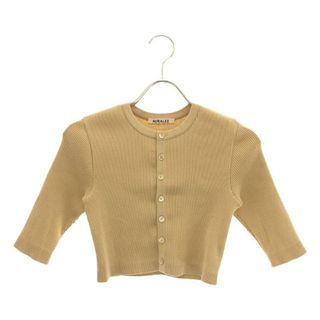 オーラリー(AURALEE)の【美品】  AURALEE / オーラリー | 2023SS | GIZA HIGH GAUGE RIB KNIT SHORT CARDIGAN / リブ ニット カーディガン | 0 | beige | レディース(カーディガン)