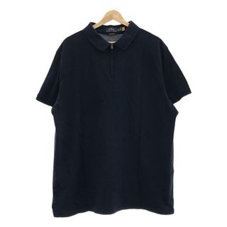 ポロラルフローレン(POLO RALPH LAUREN)のPOLO RALPH LAUREN / ポロラルフローレン | ワンポイントポニー オーバーサイズ ハーフジップ ポロシャツ | XXL | ネイビー | メンズ(Tシャツ/カットソー(半袖/袖なし))