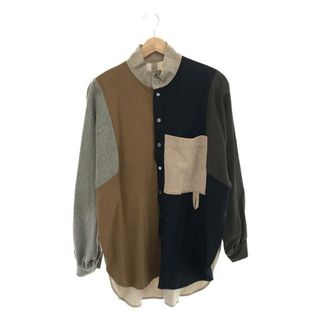 【美品】  Boessert Schorn / ボエサルトショルン | ウール混 パネル切替 ハイネックシャツ | S | マルチカラー | レディース(シャツ/ブラウス(長袖/七分))