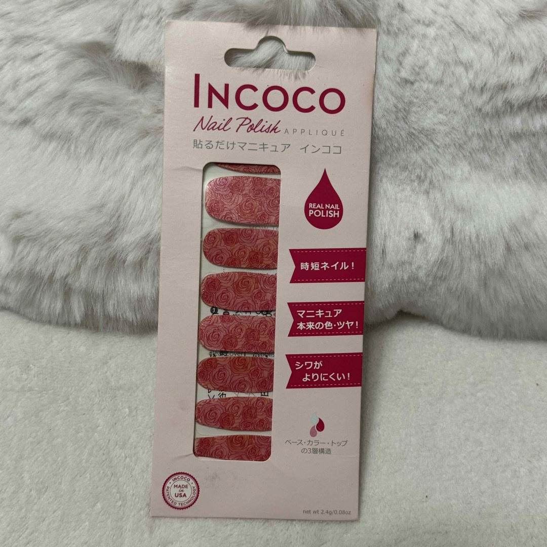 Incoco(インココ)のincoco インココ　ネイルシール　ネイル　赤　ピンク　薔薇　ローズ コスメ/美容のネイル(ネイル用品)の商品写真