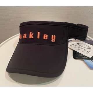 Oakley オークリー サンバイザー ロゴプレート 35460 中国製 コットン ベージュ ブラウン シルバー金具 良品  52022