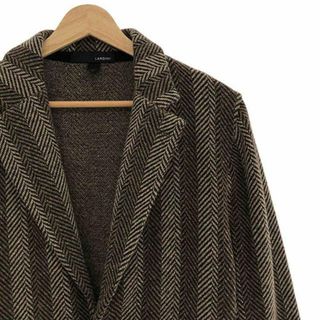 LARDINI シルク混ウールニットJKT グレー