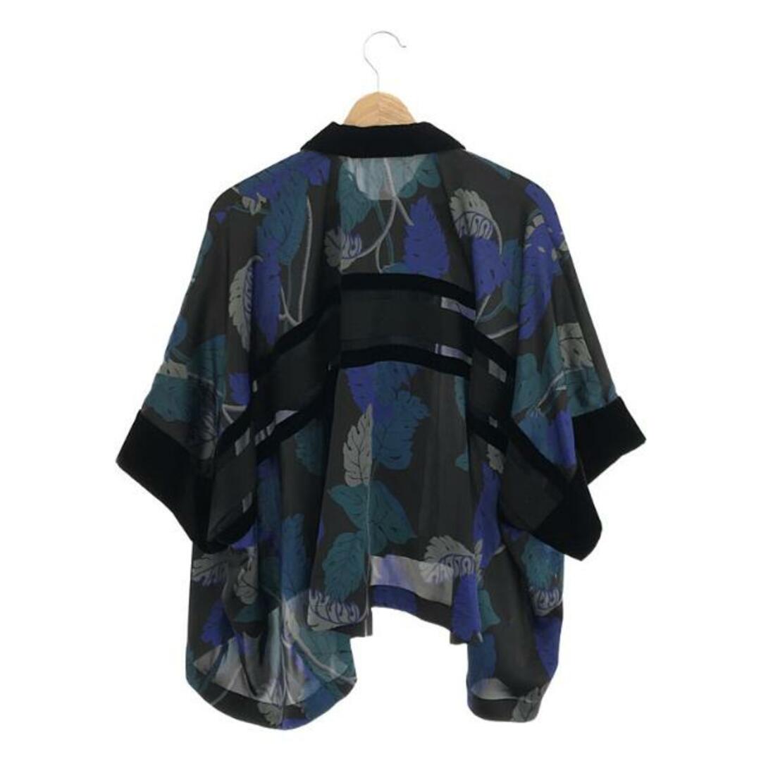 sacai(サカイ)の【美品】  sacai / サカイ | 2020SS | × SUN SURF サンサーフ コラボ Monstera ベロア切替 アロハシャツ | 1 | ブルー | レディース レディースのトップス(シャツ/ブラウス(半袖/袖なし))の商品写真