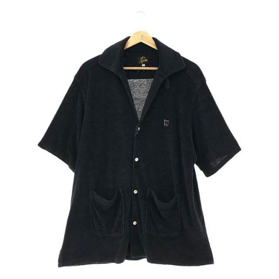 Needles(ニードルス)の【美品】  Needles / ニードルス | ITALIAN COLLAR SHIRT / イタリアンカラー パピヨン パイル シャツ | L | Navy | メンズ メンズのトップス(Tシャツ/カットソー(半袖/袖なし))の商品写真