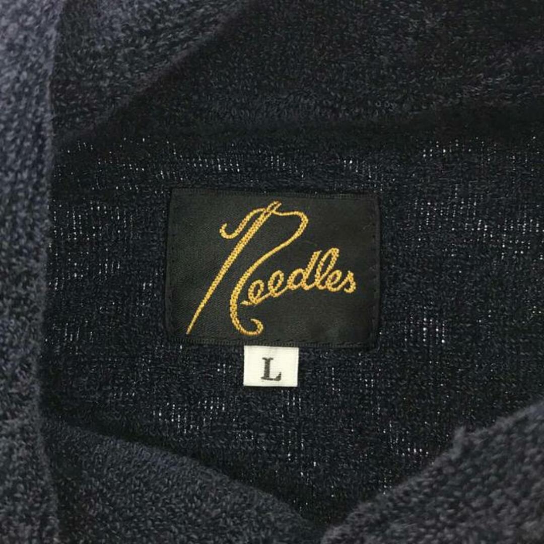 Needles(ニードルス)の【美品】  Needles / ニードルス | ITALIAN COLLAR SHIRT / イタリアンカラー パピヨン パイル シャツ | L | Navy | メンズ メンズのトップス(Tシャツ/カットソー(半袖/袖なし))の商品写真