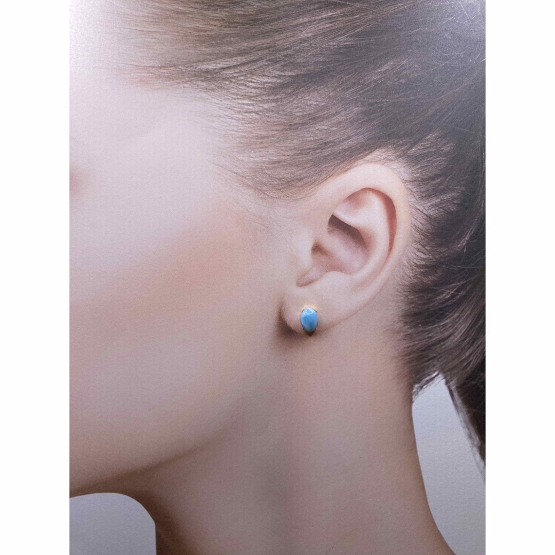 人気✨ヒーリングストーン（Larimar）ラリマーピアス　K18YG レディースのアクセサリー(ピアス)の商品写真