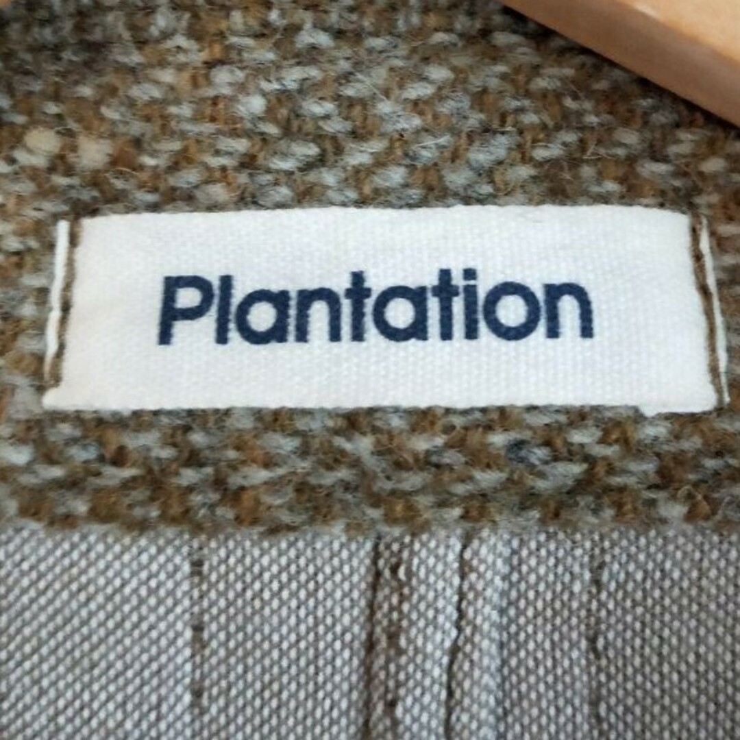 Plantation　コットンウールツイードロングジャケット