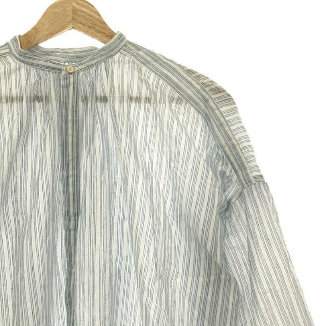 suzuki takayuki(スズキタカユキ)のsuzuki takayuki / スズキタカユキ | khadi shirtⅡブラウス | ブルー/ホワイト | レディース レディースのトップス(シャツ/ブラウス(長袖/七分))の商品写真