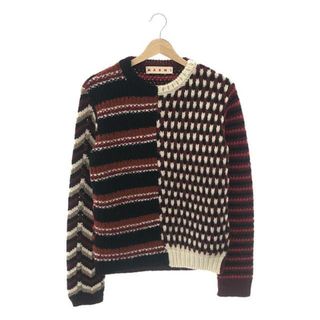 MARNI / マルニ | 2021AW | アルパカ混 クレイジーパターン ニット | 40 | レッド | レディース