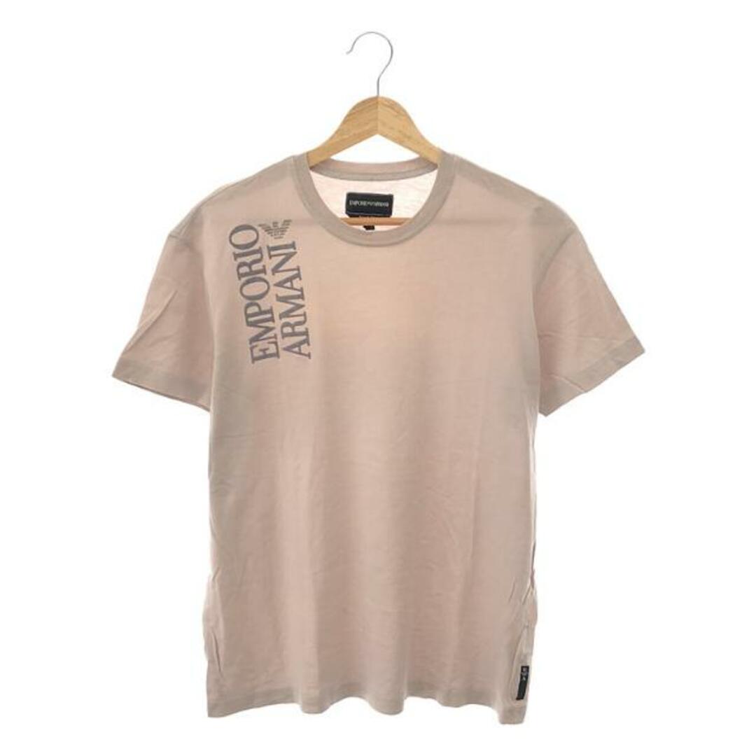 Emporio Armani(エンポリオアルマーニ)のEMPORIO ARMANI / エンポリオアルマーニ | ロゴ フロッキープリント Tシャツ | M | ライトグレー | レディース レディースのトップス(Tシャツ(半袖/袖なし))の商品写真