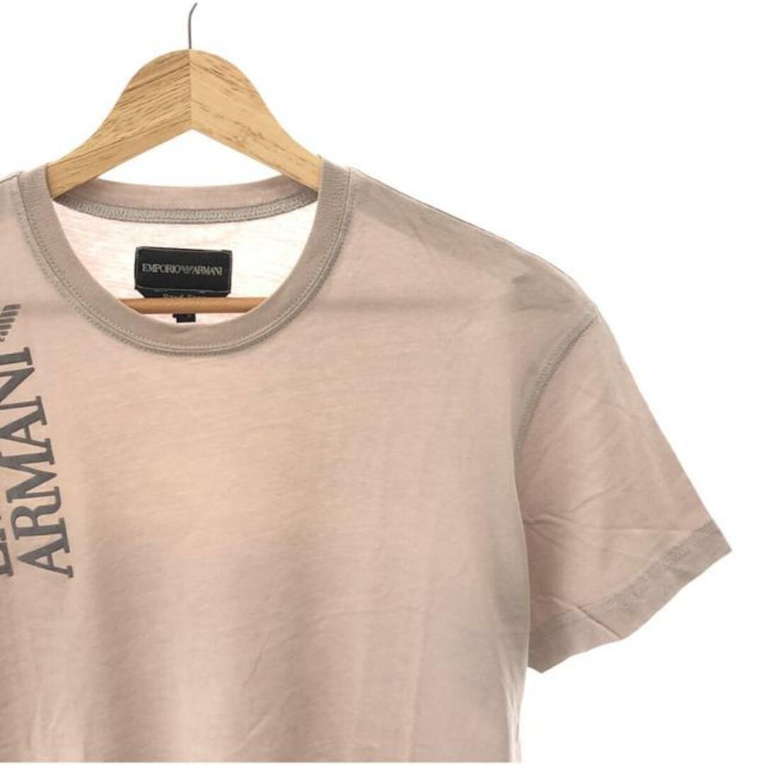 Emporio Armani(エンポリオアルマーニ)のEMPORIO ARMANI / エンポリオアルマーニ | ロゴ フロッキープリント Tシャツ | M | ライトグレー | レディース レディースのトップス(Tシャツ(半袖/袖なし))の商品写真