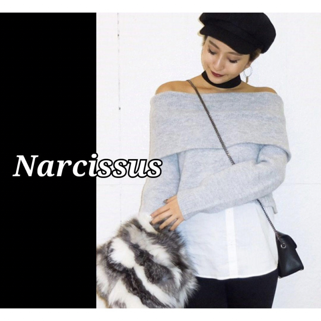 Narcissus(ナルシス)のナルシス   オフショル ニット ブラウス レディースのトップス(ニット/セーター)の商品写真