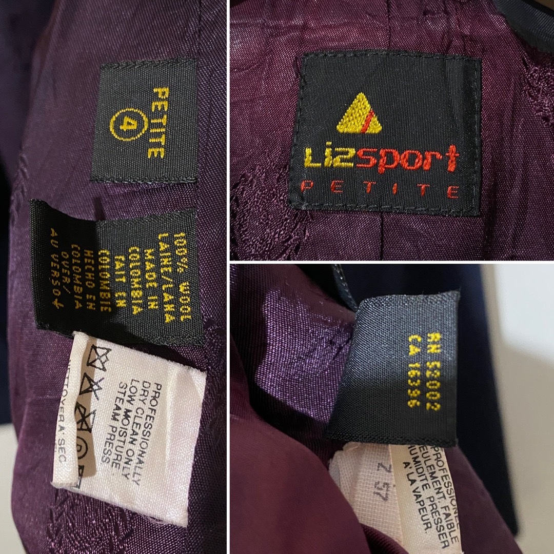 ● ヴィンテージ Liz Sport PETITE 紺ブレ  80s 90s レディースのジャケット/アウター(テーラードジャケット)の商品写真