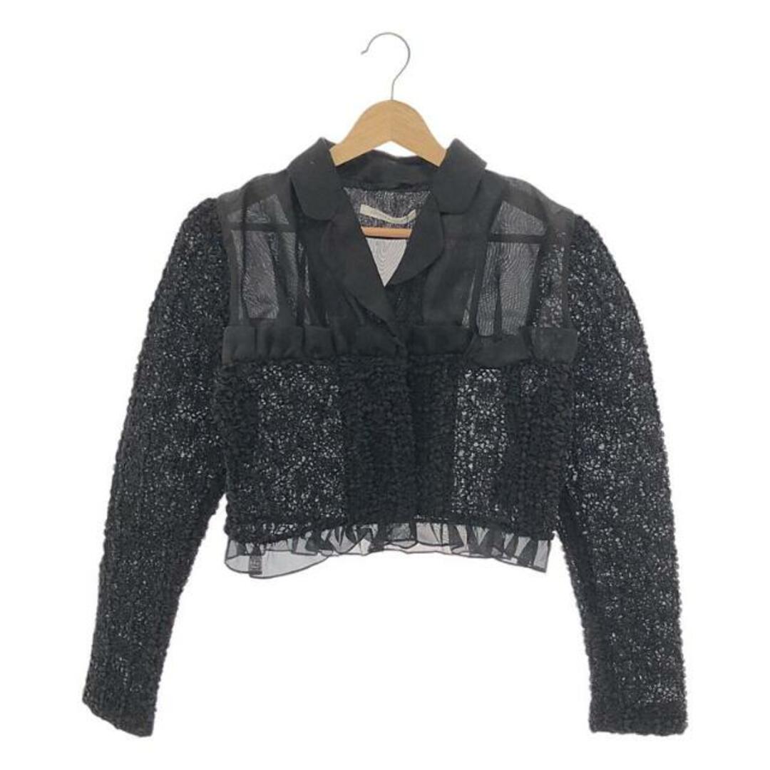 CECILIE BAHNSEN(セシリーバンセン)の【新品】  Cecilie Bahnsen / セシリーバンセン | DIAMANTE JACKET フリル 切替 ジャケット | UK10/US6 | ブラック | レディース レディースのジャケット/アウター(その他)の商品写真