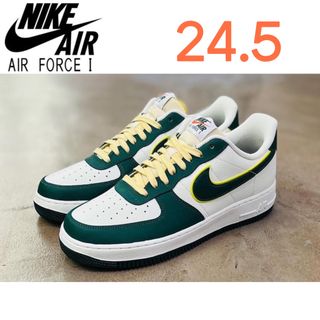 ナイキ(NIKE)の【新品24.5cm】NIKE エアフォース１’07 ホワイト/グリーン/イエロー(スニーカー)