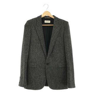 SAINT LAURENT PARIS / サンローランパリ | ウール ツイード ヘリンボーン 1B テーラードジャケット | 34 | グレー | レディース(その他)