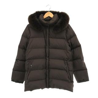 モンクレール(MONCLER)のMONCLER / モンクレール | バレンティーヌ ファー付き フーデッド ダウンジャケット | 1 | ブラウン | レディース(その他)