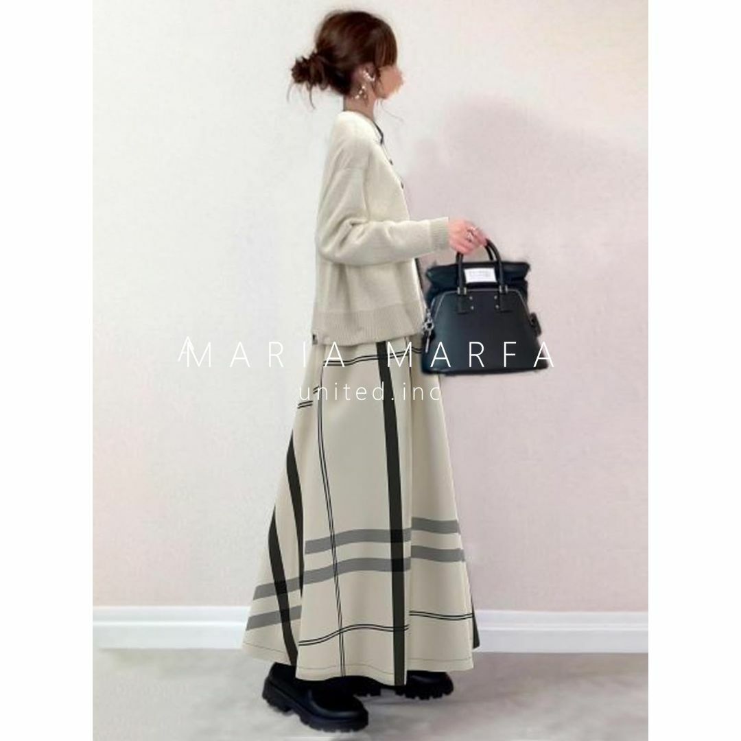 MARIA MARFA 2点セット ニット トップス チェック ロング スカート