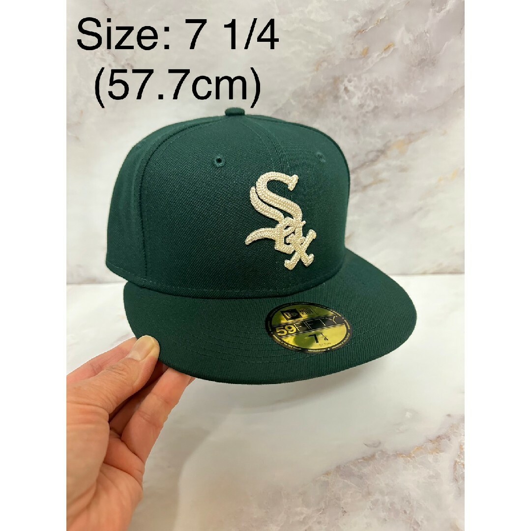 メンズNewera 59fifty シカゴホワイトソックス ステッチロゴ キャップ